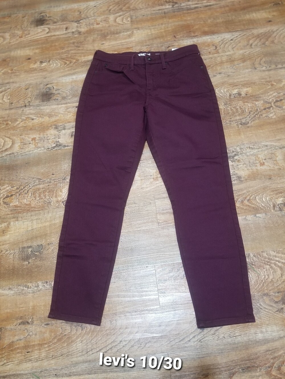Levi's Burgundy Skinny Jeans 10 Denizen High Rise Ankle